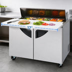 Thumbnail image #4 for Turbo Air Super Deluxe TST-48SD-12-N 48-Inch Two-Section Sandwich/Salad Prep Table, 12-Pan Opening, 12 Cu. Ft., Stainless Steel