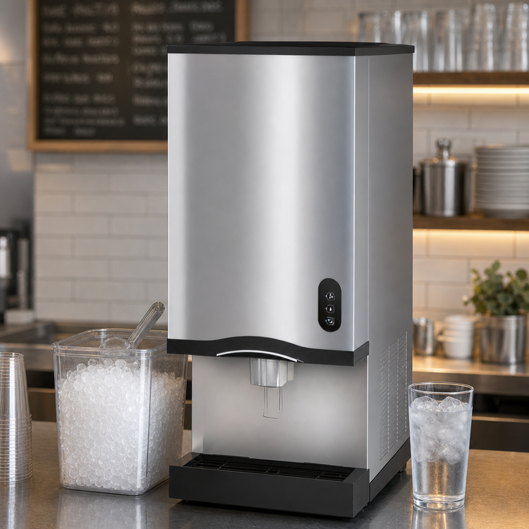 Product image #4 for Manitowoc Countertop Nugget Ice & Water Dispenser, Air-Cooled Self-Contained Condenser, 315 lb/Day, 20 lb Bin