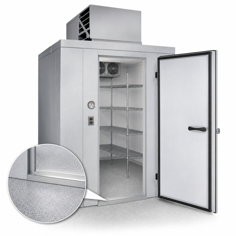 Product image #4 for Polar-Pak Indoor Floorless Walk-In Cooler with Top-Mounted Self-Contained Refrigeration, Nominal 10' x 8'