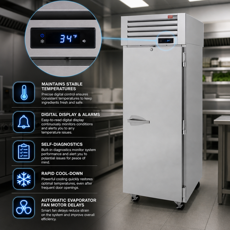 Product image #4 for Turbo Air PRO Series Pass-Thru Solid Door Reach-In Refrigerator, 1-Section, 26.47 Cu. Ft., Top-Mount Self-Contained