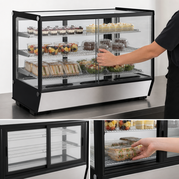 Product image #4 for Countertop Square Glass Refrigerated Display Case, 48-Inch, 7.94 Cu. Ft., Straight Front Glass