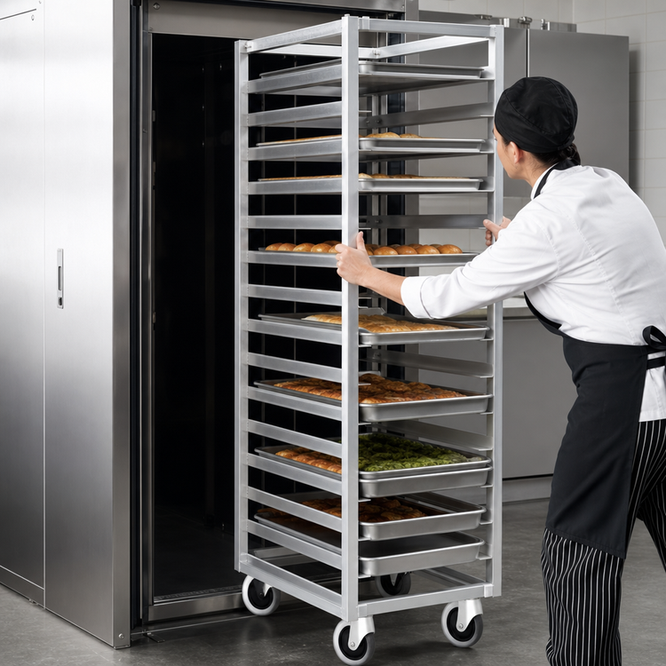 Product image #4 for Panco Mobile Full-Height Side-Load Open-Sided Oven Rack for 20 18 x 26-Inch Pans