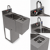 Thumbnail image #4 for BK Resources 12-Inch Underbar Stainless Steel Glass Rinser Hand Sink with Push Down Rinser and Lead-Free Faucet