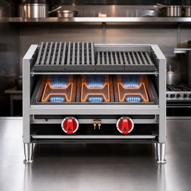 Product image #4 for American Range AECB-34 Countertop Gas Lava-Rock Char-Broiler, 36-Inch Wide, 3-Burner