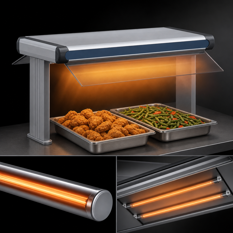 Product image #4 for Hatco Glo-Ray Designer Unlighted Dual Infrared Strip Heater, 75-1/2 Inch Wide, 6 Inch Spacing, 208V, 2550W