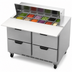 Thumbnail image #5 for Beverage-Air 48-Inch Two-Section Sandwich Top Refrigerated Prep Table with 4 Drawers