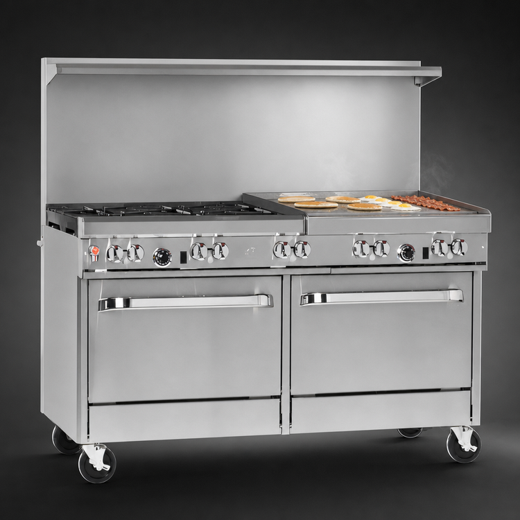 Product image #4 for Southbend Ultimate 60-Inch Gas Restaurant Range with 4 Open Burners, 36-Inch Griddle, and 2 Convection Ovens