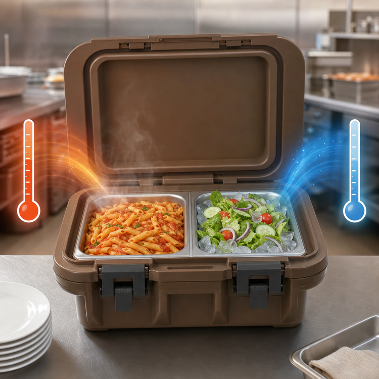 Product image #5 for Cambro S-Series Ultra Pan Carrier Top-Loading Insulated Food Pan Carrier, Dark Brown, Holds 1 GN Full-Size or Fractional Pan