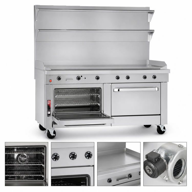Product image #4 for Southbend Platinum Heavy Duty 48-Inch Gas Sectional Range with Manual Full-Width Griddle, Convection Oven Base, and Right Cabinet