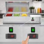 Thumbnail image #4 for Koolmore SCDC-3P-SG Refrigerated Countertop Condiment Prep Station, 3-Pan 1/3-Size, Stainless Steel, Digital Controls, Self-Contained Refrigeration