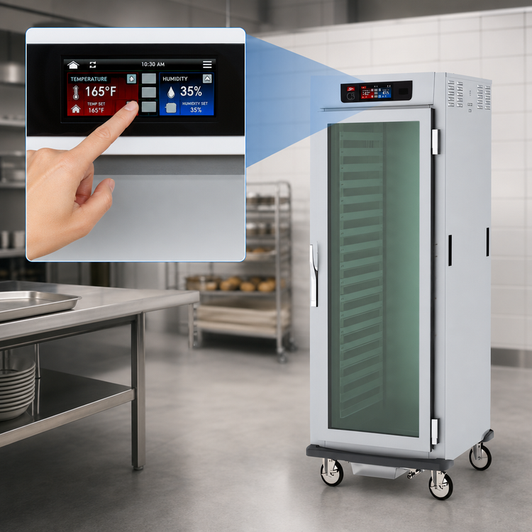 Product image #4 for Metro C5 9 Series Full-Height Pass-Thru Controlled Humidity Heated Holding and Proofing Cabinet, 18-Pan, Glass & Solid Doors