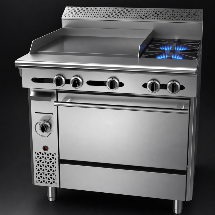 Product image #4 for Garland Cuisine Series Heavy Duty 36-Inch Gas Range with Thermostatic 24-Inch Griddle, Two Open Burners, and Standard Oven