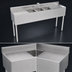 Thumbnail image #4 for Krowne Silver Series Three-Compartment Bar Sink with Left and Right Drainboards, 72 Inch Wide