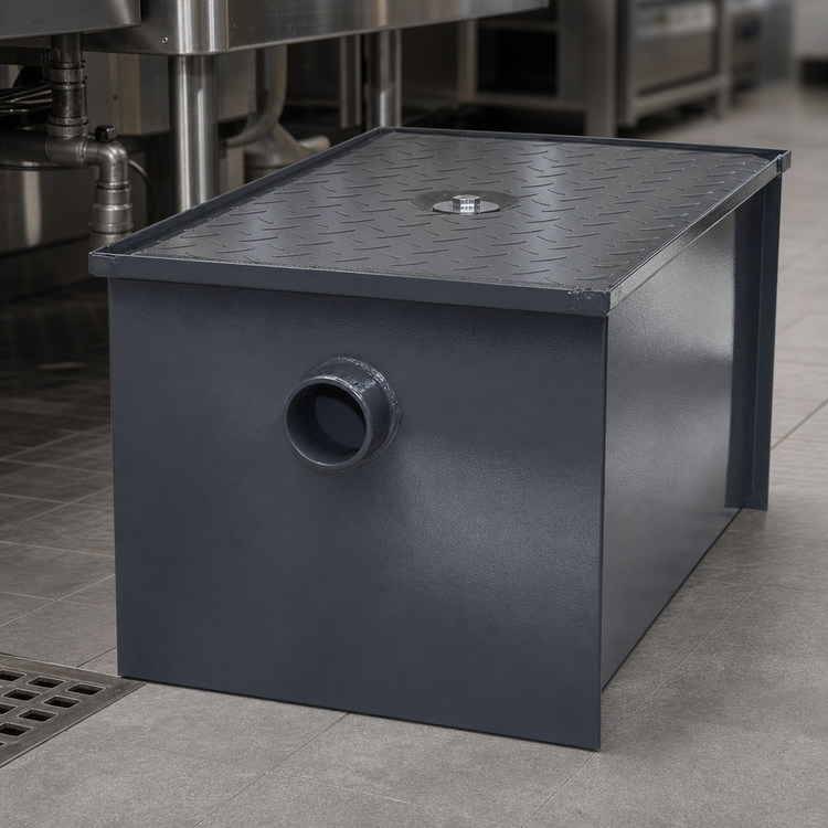Product image #4 for BK Resources BK-GT-100 100 lb. Carbon Steel Grease Trap, 50 GPM