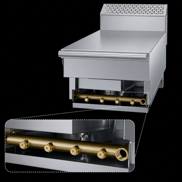 Product image #4 for Garland Cuisine Series 18-Inch Modular Spreader Top with Stainless Steel Front, Sides, and 7-Inch Stub Back