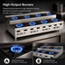Thumbnail image #4 for Vulcan Achiever 48-Inch Countertop Heavy Duty Gas Hot Plate with 4 Open Burners and 4 Step-Up Burners