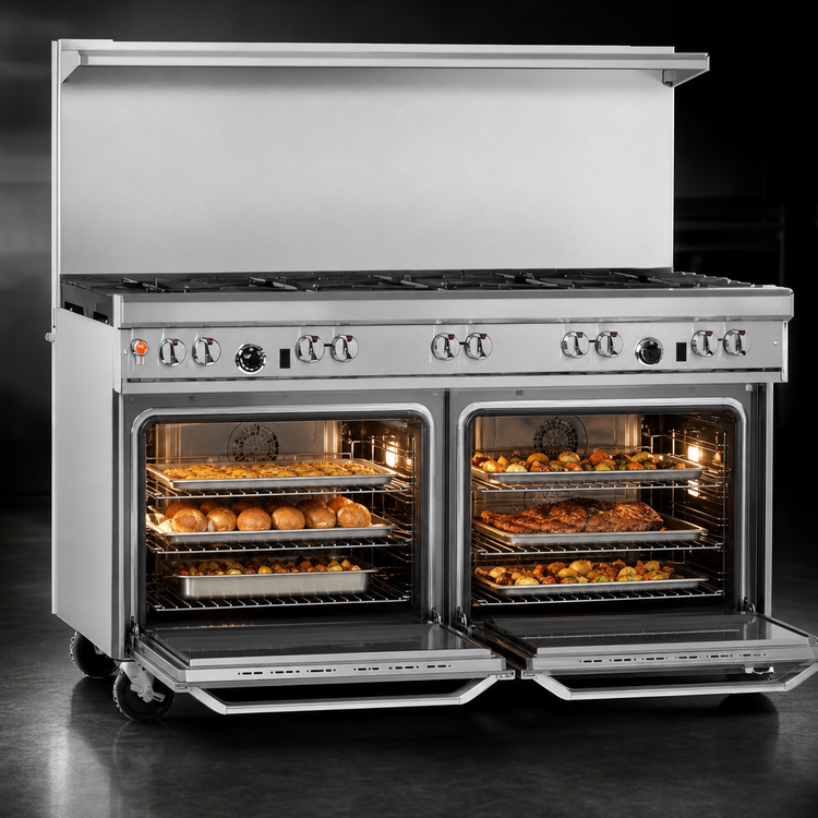 Product image #4 for Southbend Ultimate 60-Inch Gas Restaurant Range with 4 Burners, 36-Inch Charbroiler and 2 Convection Ovens