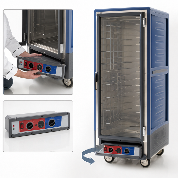 Product image #4 for Metro C5 3 Series Mobile Full-Height Moisture Heated Holding and Proofing Cabinet with Blue Insulation Armour and Fixed Wire Slides
