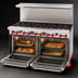 Thumbnail image #4 for American Range 60-Inch Gas Restaurant Range with 10 Open Burners and 2 Convection Ovens