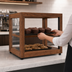 Thumbnail image #5 for KoolMore Rear-Open Countertop Bakery Display Case with 2 Tempered-Glass Shelves, Dark-Wood Finish, 1.0 Cu. Ft.