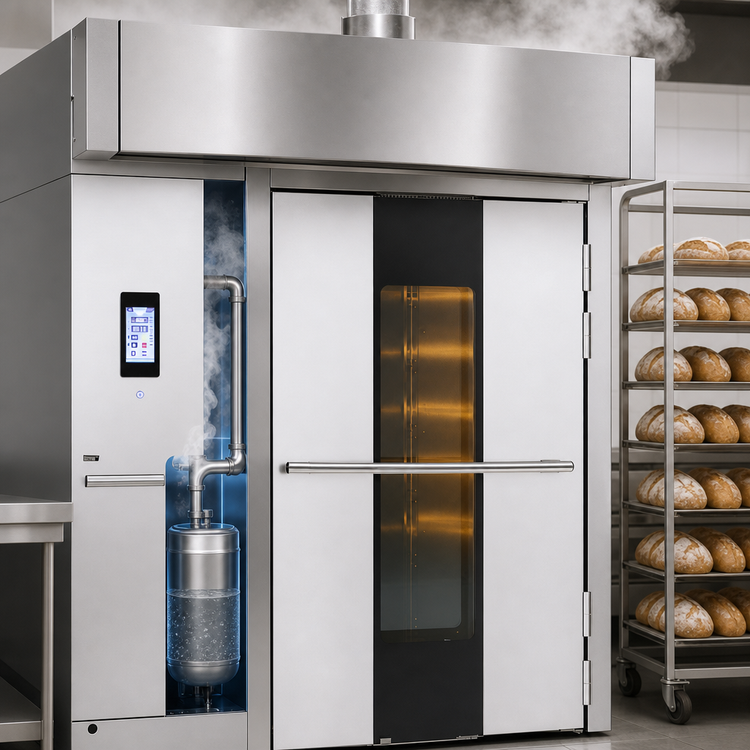 Product image #4 for Baxter OV520E2 Curved-Front Electric Rotating Double Rack Oven with Smart Touch Controls