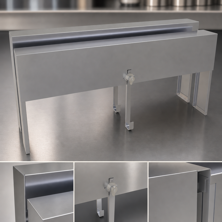 Product image #4 for Glastender DSRC-25 Double Speed Rail Locking Cover, 25 Inch Wide, Stainless Steel