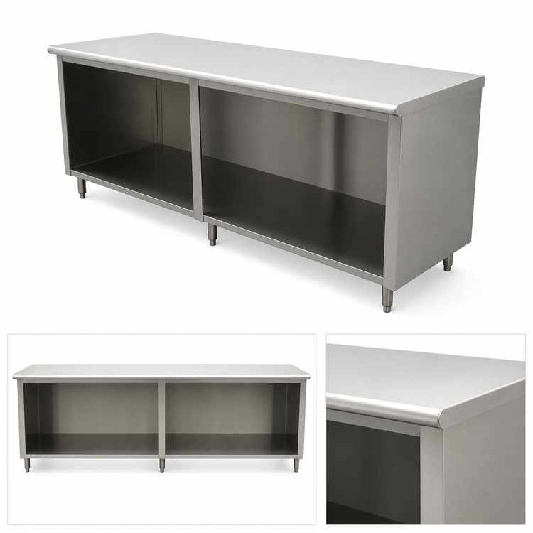 Product image #4 for Advance Tabco Special Value Series 120-Inch x 24-Inch Economy Stainless Steel Open Base Work Table, Flat Top