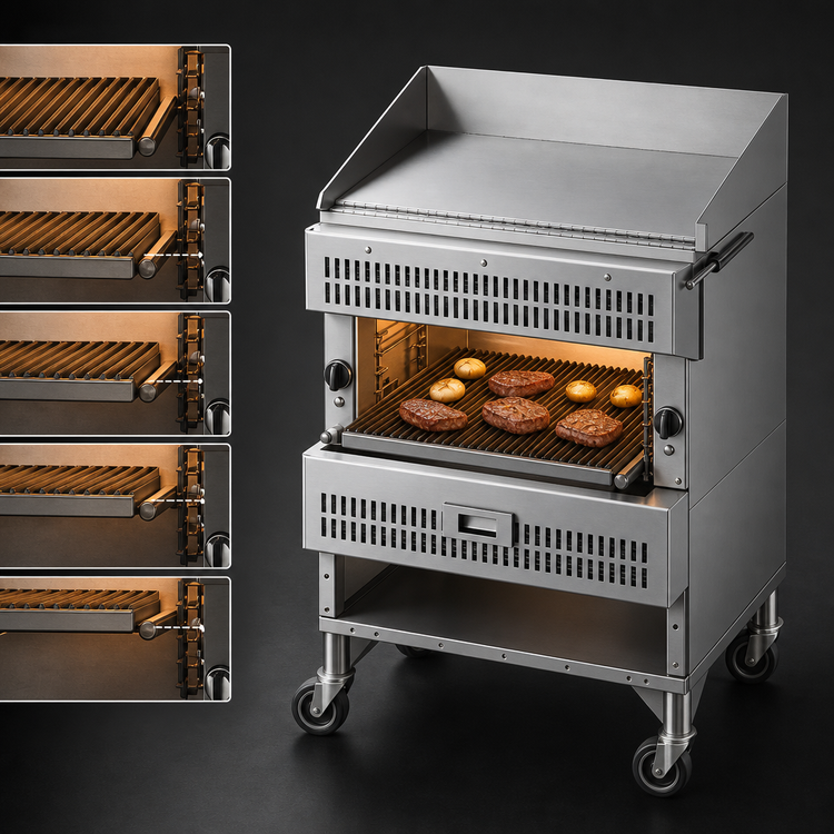 Product image #4 for Vulcan VST3B Heavy Duty 36-Inch Gas Ceramic Chophouse Upright Broiler with 1/2-Inch Griddle Plate
