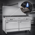 Thumbnail image #4 for Southbend (Middleby) Ultimate 4601AC-7L 60-Inch Gas Restaurant Range with 8 Open Burners, Convection Oven, Cabinet Base and Hi-Shelf