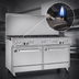 Thumbnail image #4 for Ultimate 60-Inch Gas Restaurant Range with 8 Open Burners, Convection Oven, Cabinet Base and Hi-Shelf
