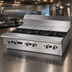 Thumbnail image #4 for Garland Cuisine Series Heavy Duty 36-Inch Modular Top Gas Range with 3 Open Burners and 3 Hot Tops