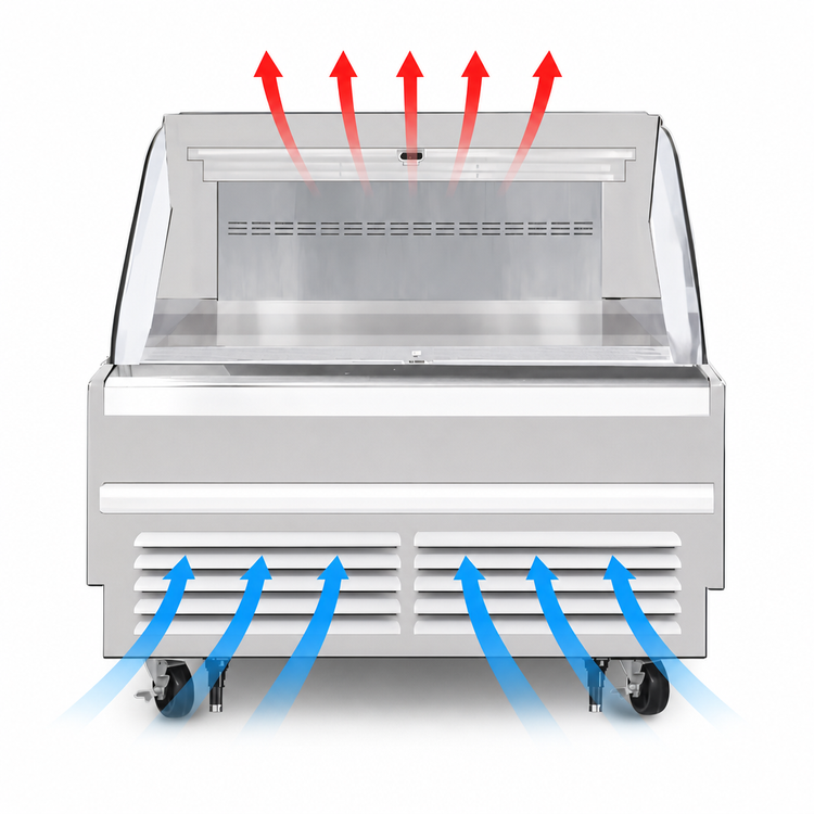 Product image #4 for Everest Refrigeration 48-Inch Horizontal Open Display Merchandiser, 7.3 Cu. Ft., Self-Contained Bottom-Mount Refrigeration