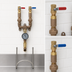 Thumbnail image #4 for T&S Brass 3/4 Inch Wall Mounted Washdown Station Mixing Valve Assembly with Thermometer and Hose Rack