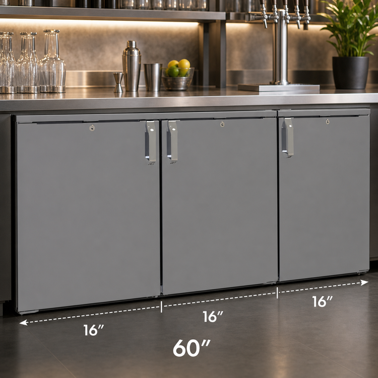 Product image #4 for Glastender One-Zone Remote Low-Profile Back Bar Cooler, 60-Inch Wide, 3-Section