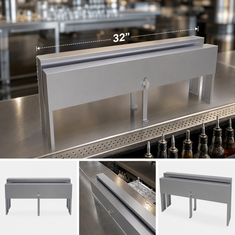 Product image #4 for Glastender 32-Inch Double Speed Rail Locking Cover, Stainless Steel