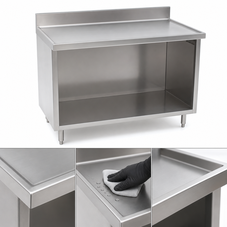 Product image #4 for Eagle Spec-Master Marine Counter Edge Open Front Stainless Steel Work Table Cabinet Base, 36 x 30 Inches
