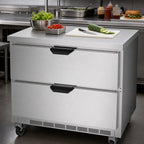 Thumbnail image #4 for Beverage Air WTRD36AHC-2-FLT 36-Inch One-Section Worktop Drawer Refrigerator, Flat Top, 2 Drawers, Self-Contained R290, 8.5 Cu. Ft.