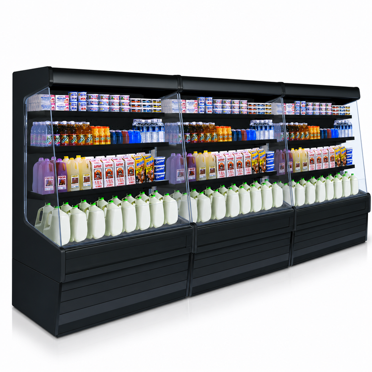 Product image #4 for Howard-McCray 30E Series Remote Rear-Loading Open Merchandiser, 63 Inch, Black, 3-Tier LED Shelves