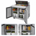 Thumbnail image #4 for Turbo Air Super Deluxe 36-Inch Two-Section Refrigerated Sandwich/Salad Prep Table, 10-Pan Opening, Rear-Mounted Self-Contained, Stainless Steel, 115V