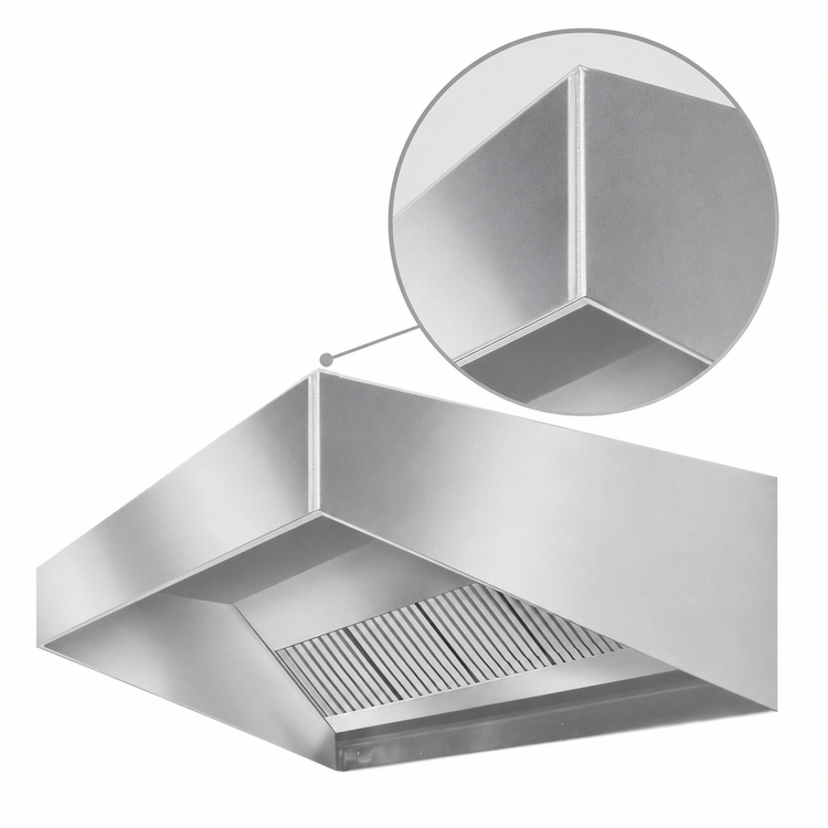 Product image #4 for SpecAir HES96-138 Short Front Wall Type Exhaust-Only Commercial Kitchen Hood, 138"W