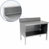 Thumbnail image #4 for John Boos Open Front Enclosed Base Stainless Steel Work Table, 48 x 24 Inches, 14 Gauge Top, 5 Inch Backsplash
