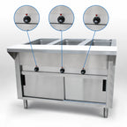 Thumbnail image #4 for Advance Tabco Triumph (Supreme) HF-3E-240-DR Electric Hot Food Table, 3 Open Wells, Stainless Steel Top, Enclosed Base