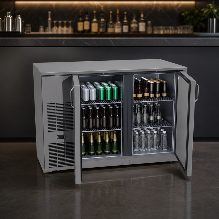 Product image #4 for Glastender C1FB52 One-Zone Front-Serviced Bar Profile Back Bar Cooler, 52-Inch, Two-Section