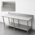 Thumbnail image #4 for Omcan 84-Inch x 30-Inch Stainless Steel Flat-Top Work Table with 4-Inch Backsplash and Undershelf