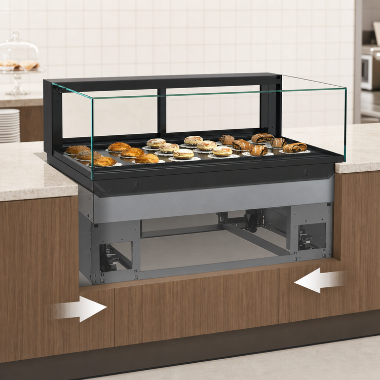 Product image #4 for Structural Concepts Reveal® Full-Service Non-Refrigerated Slide-In Counter Case, 35-3/4 Inch Wide, Black