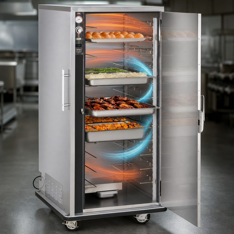 Product image #4 for FWE UHS-12 Mobile Humidified Heated Holding Transport Cabinet, 12 Universal Tray Slides, Stainless Steel
