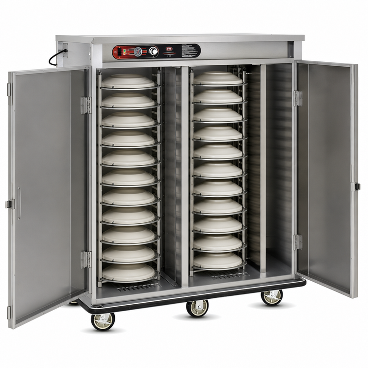 Product image #5 for FWE E-Series Double Door Electric Banquet Holding Cabinet for 120-144 Covered Plates