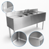 Thumbnail image #4 for CHOICE by Glastender Stainless Steel Three Compartment Underbar Sink Unit, 36