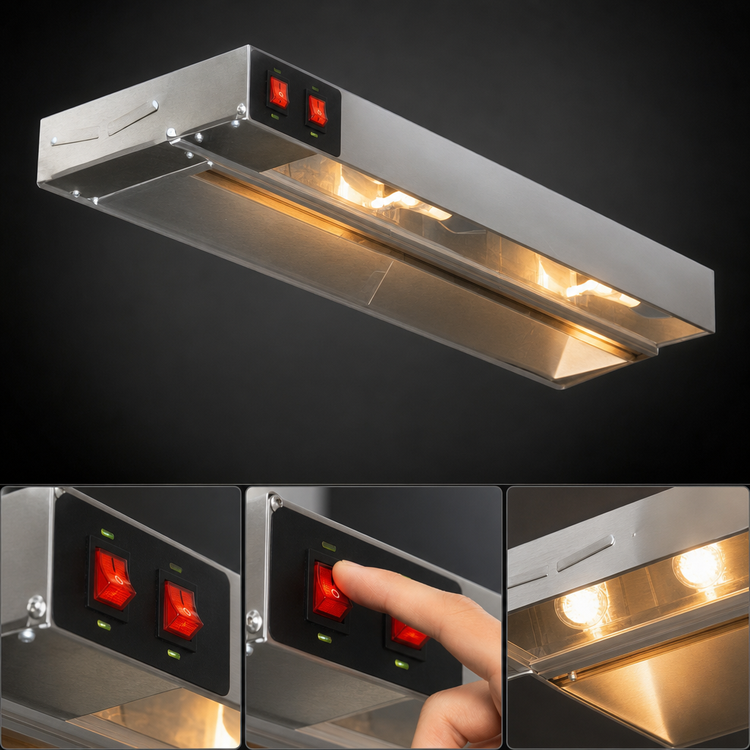 Product image #4 for Eagle RedHots 84 Inch Single Lighted Strip Heat Lamp with Incandescent Lights, 120V, Standard Watt, Aluminum