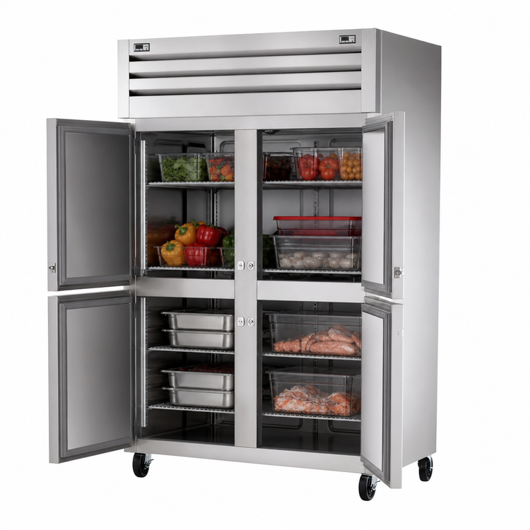 Product image #4 for True Spec Series Standard-Depth Dual-Temperature Two-Section Reach-In Refrigerator/Freezer with 4 Half Doors